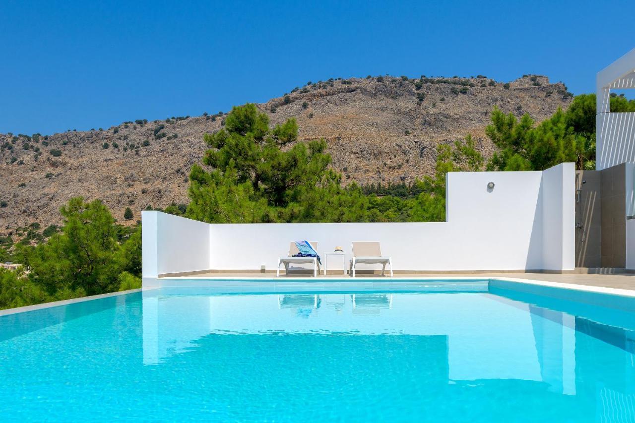 Villa Allegra with pool in Pefkos, Lindos area Pefki Exterior foto