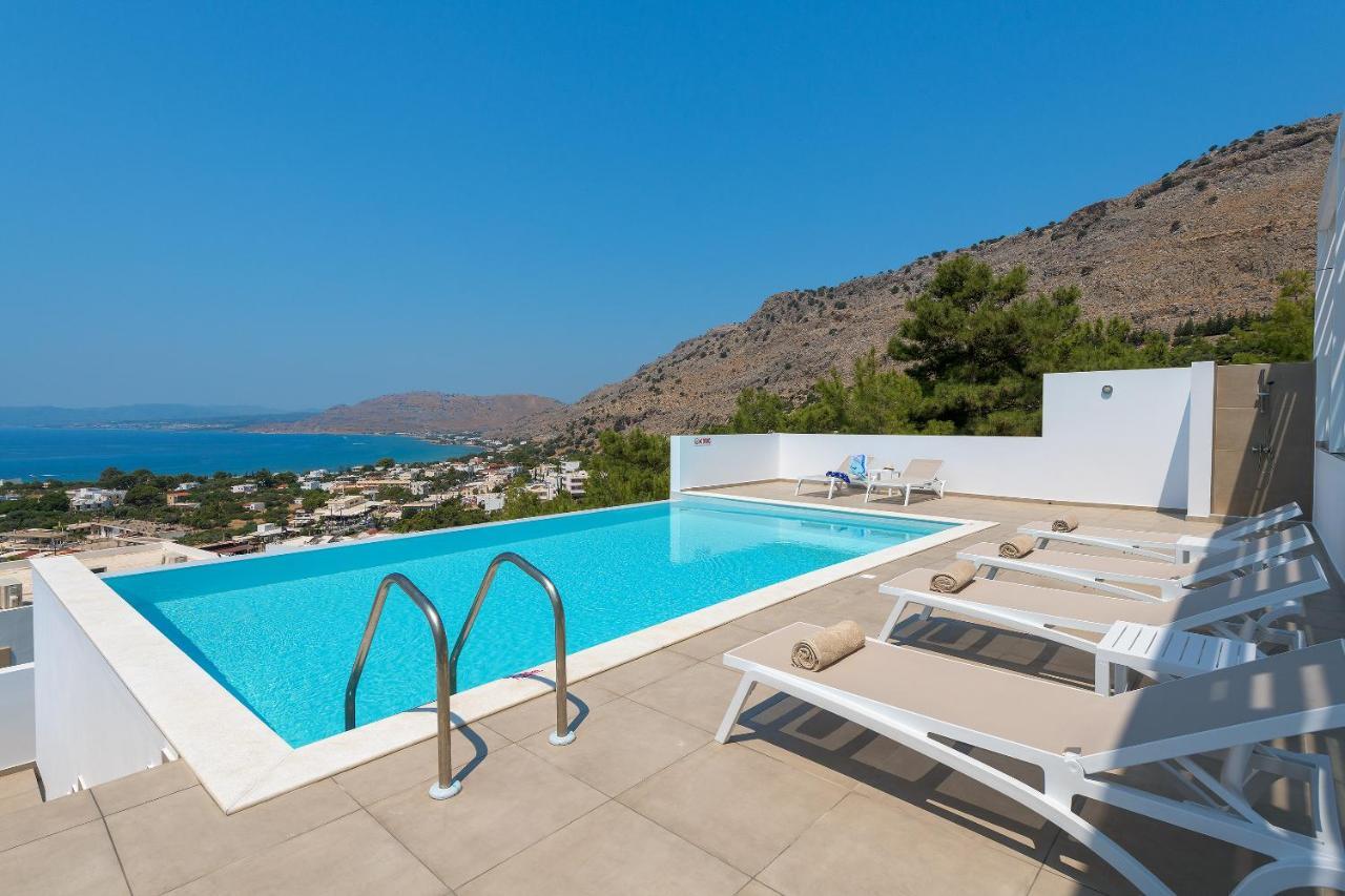 Villa Allegra with pool in Pefkos, Lindos area Pefki Exterior foto